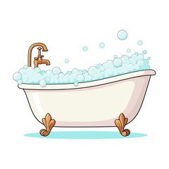 illustration of a bath in the bathroom