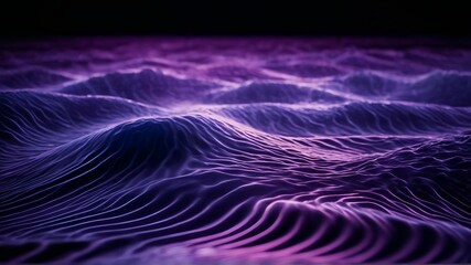 Luminous ultraviolet waves rippling in a dark, ethereal void