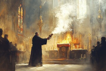 Censer Incense Offering Various Christianity, Taoism Religion Spiritual Symbol