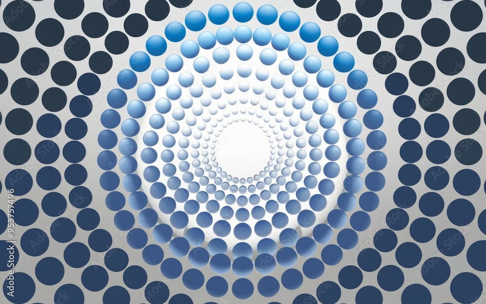 Aufkleber blue circle pattern. abstract blue circles pattern design, creating a hypnotic illusion of depth and