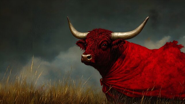 New bull image: a red rag no longer infuriates a strong animal