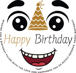 Happy birthday Text effect font design