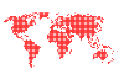 World map withdot. Transparent background