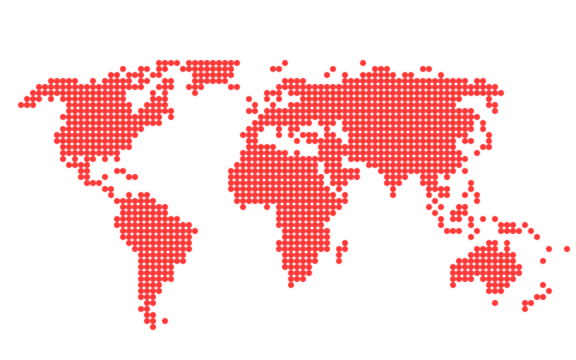World map withdot. Transparent background