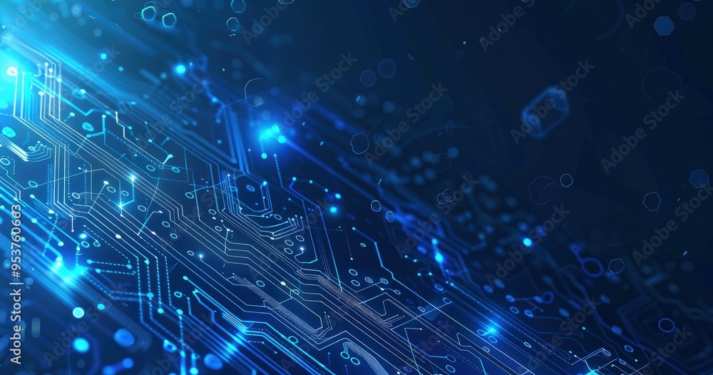 Aufkleber a vibrant digital background featuring circuit patterns and glowing elements, symbolizing technology