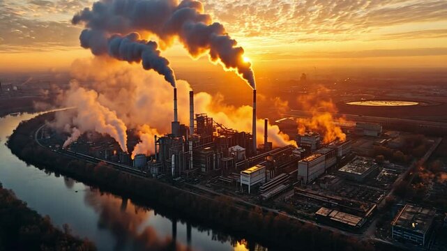 environmental pollution and industrial exteriors footage