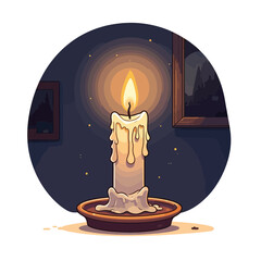 illustration of a burning candle