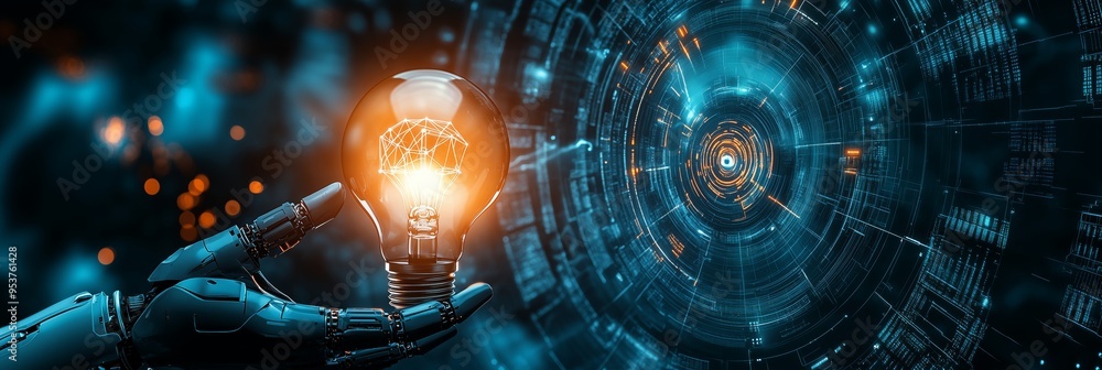 Aufkleber Exploring Innovative Technology and the Future of Business Effectively Harnessing Artificial Intelligence while implementing various Digital Solutions for advancement and growth in todays market