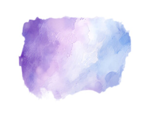 Purple watercolor shape creates a soft, abstract cloud with delicate blending and a transparent background