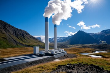 Geothermal energy safety standards are featured in a minimalist design emphasizing the compliance and safety protocols in geothermal energy production