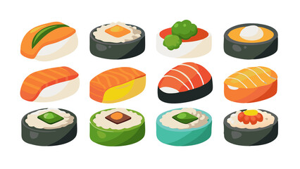 set of sushi rolls