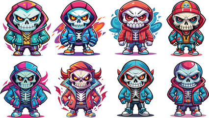 skull mascot logo design, vector art, illustration