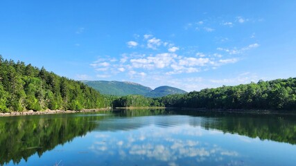 View of Dorr (right) and Cadlillac (left) Mtns