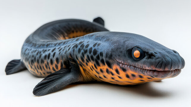 Close up of a Leopard Shark  Triakis semifasciata  with Black Spots and Orange Stripes