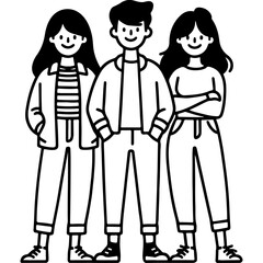 Three Friends Standing Together.