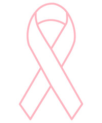 Breast cancer ribbon clip art design on plain white transparent isolated background for card, shirt, hoodie, sweatshirt, apparel, tag, mug, icon, poster or badge