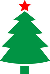 Christmas tree clip art design on plain white transparent isolated background for card, shirt, hoodie, sweatshirt, apparel, card, tag, mug, icon, poster or badge