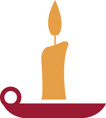 Obraz premium Candle christmas clip art design on plain white transparent isolated background for card, shirt, hoodie, sweatshirt, apparel, card, tag, mug, icon, poster or badge