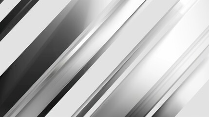 Obraz premium Silver and black diagonal metallic stripes. Futuristic abstract design background.