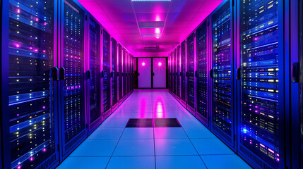 Obraz premium Servers data center room .