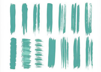  Teal Brush Strokes Collection for Design and Art Projects
