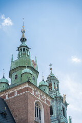 Fototapeta premium Detailed vertical shot of beautiful medieval castle towers, Krakow, Poland