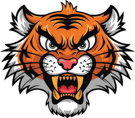 Tiger's head Illustration vector .