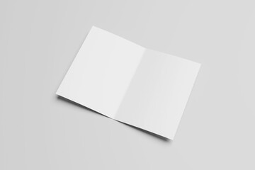 Blank a4 bifold brochure white