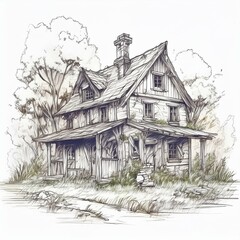 old house sketch