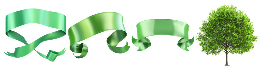 Ribbon Green Transparent Background