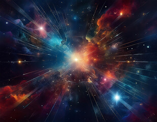 Dark Cosmic Nebula Illustration Abstract Space Scene with Ethereal Stars and Deep Galactic Background