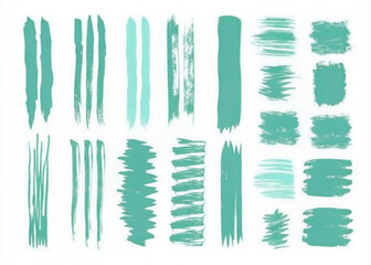  Teal Brush Strokes Collection for Design and Art Projects