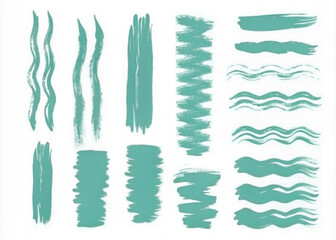  Teal Brush Strokes Collection for Design and Art Projects