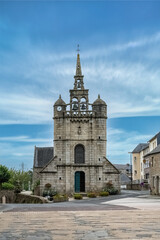 The city of Lezardrieux in Brittany, Saint-Jean-Baptiste church, beautiful monument.