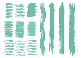  Teal Brush Strokes Collection for Design and Art Projects