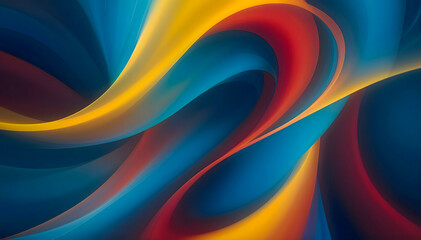 Obraz premium A vibrant abstract swirl in teal and orange, with dynamic, flowing patterns that convey motion and energy. Perfect for creative designs, backgrounds, or artistic projects