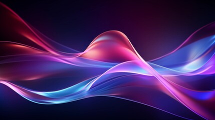 Fototapeta premium Mysterious Dark Purple Background with Colorful Flowing Light Lines and Gradient Waves, Futuristic Technology Design for Graphic Backgrounds and Wallpaper