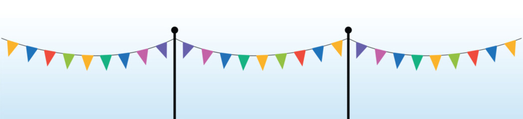 Colorful triangle party flags background, decoration element, Vector illustration, Abstract