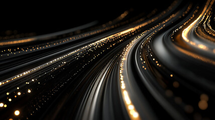 Fototapeta premium uxury pattern background curved lines on a black background generate ai