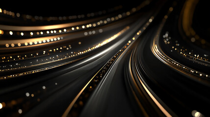 Fototapeta premium uxury pattern background curved lines on a black background generate ai