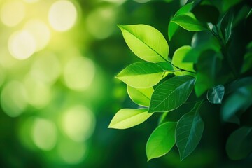 Nature of green leaf in garden at summer. Natural green leaves plants using as spring background cover page greenery environment ecology lime green wallpaper with ai