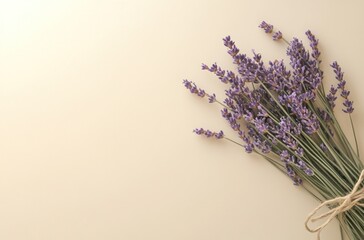 Lavender Bouquet on a Beige Background