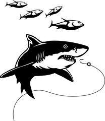 Fishing Bait Logo Of Shark