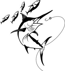 Fishing Bait Logo Of Swordfish Logo