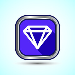 Diamond Icon Button Design Illustration. Jewel and Gem Icon