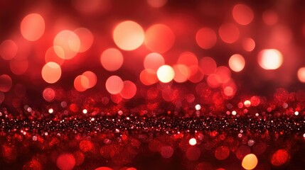 Red glitter bokeh vintage lights