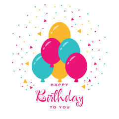 Happy birthday greeting vector design. Happy birthday greeting text. Birthday card vector illustration