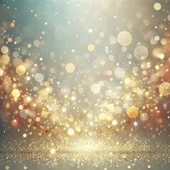 Glowing Gold Bokeh Background with Sparkling Lights, Perfect for Holiday Celebrations, Festive Designs, and Elegant Event Invitations