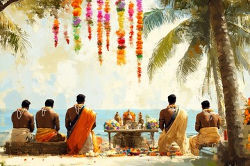 Dhoti Traditional Ceremony Hinduism Religion Spiritual Symbol