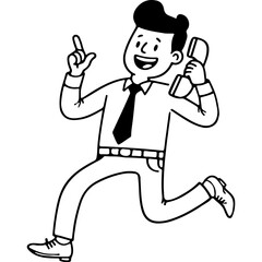 Excited Businessman on the Phone.